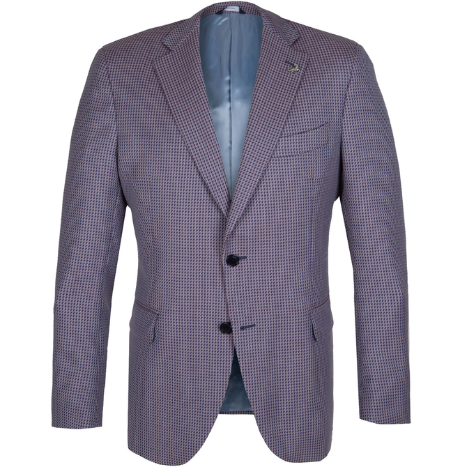 Luxury Italian Houndstooth Wool Blazer