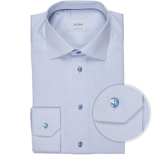 Contemporary Fit Luxury Cotton Dobby Weave Dress Shirt-new-Fifth Avenue Menswear