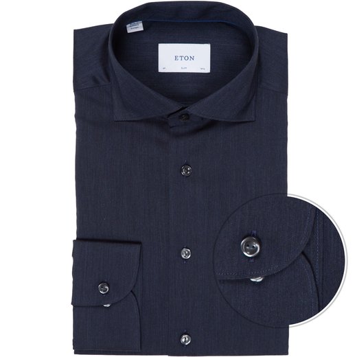 Slim Fit Herringbone Melange Dress Shirt-new-Fifth Avenue Menswear