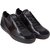 Black Slante-D Leather Sneakers
