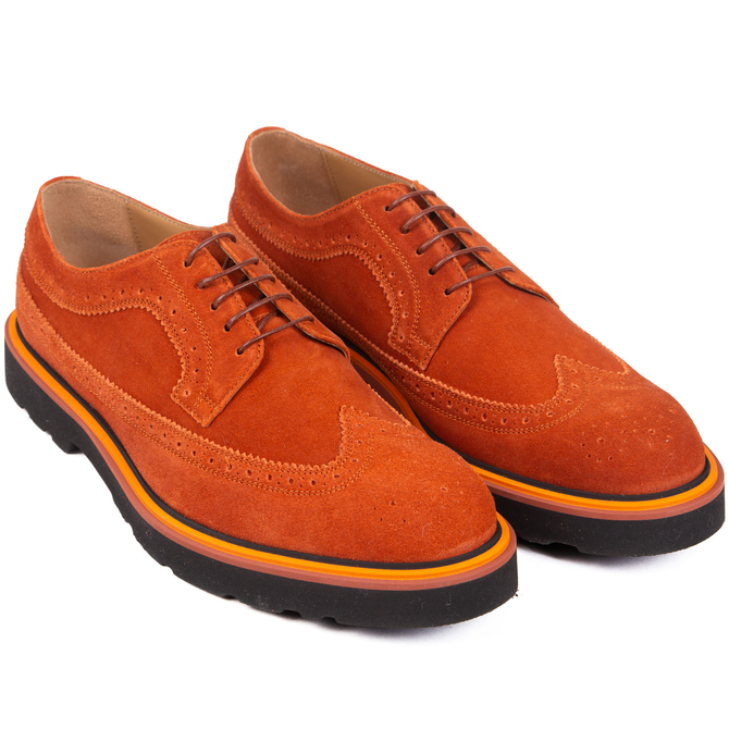 Count Orange Suede Derby Brogue Shoes