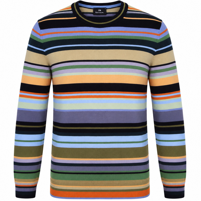 Multi Stripe Fine Merino Pullover