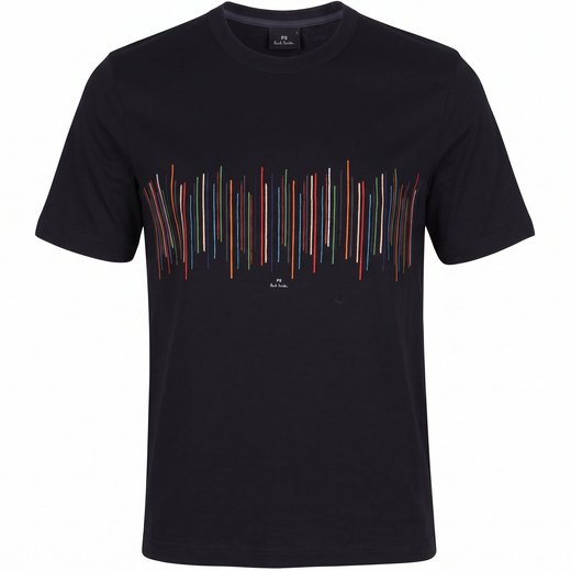 Organic Cotton Line Stripes Print T-Shirt-new-Fifth Avenue Menswear
