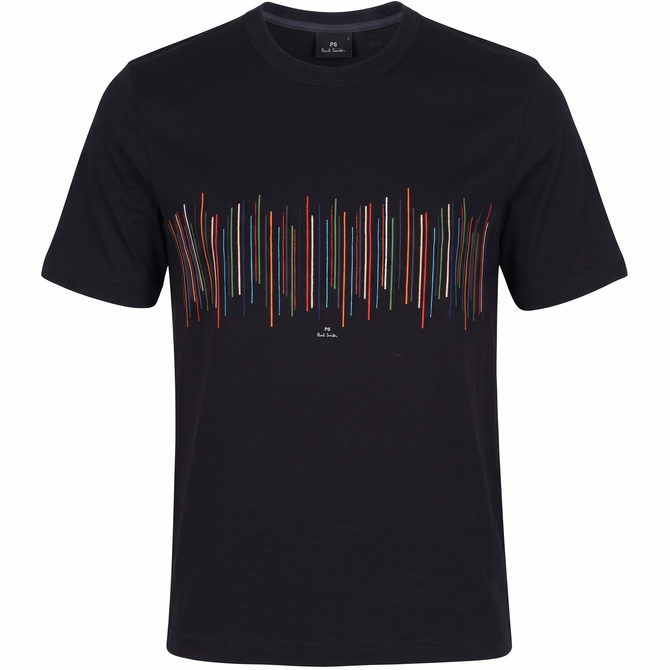 Organic Cotton Line Stripes Print T-Shirt