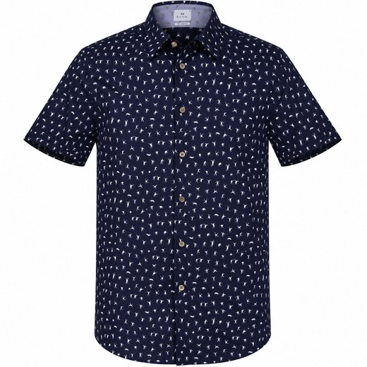 Tailored Fit Volleyball Print Short Sleeve Shirt-new-Fifth Avenue Menswear