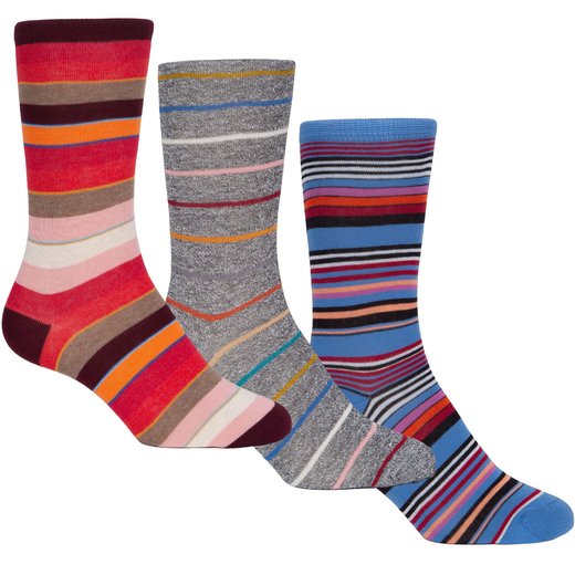 3 Pack Multi Stripes Cotton Socks-new-Fifth Avenue Menswear