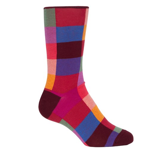 Norwich Check Pattern Cotton Socks-new-Fifth Avenue Menswear