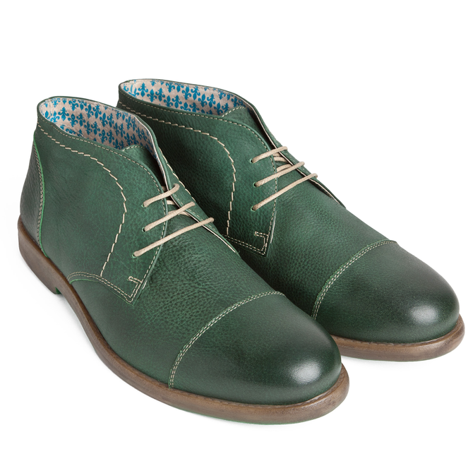 Green Leather Desert Boots