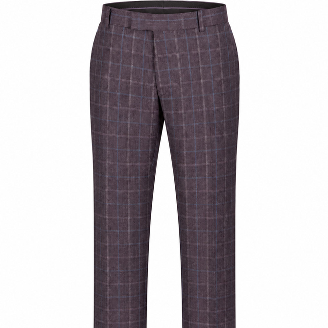 Caper Windowpane Check Wool Dress Trouser