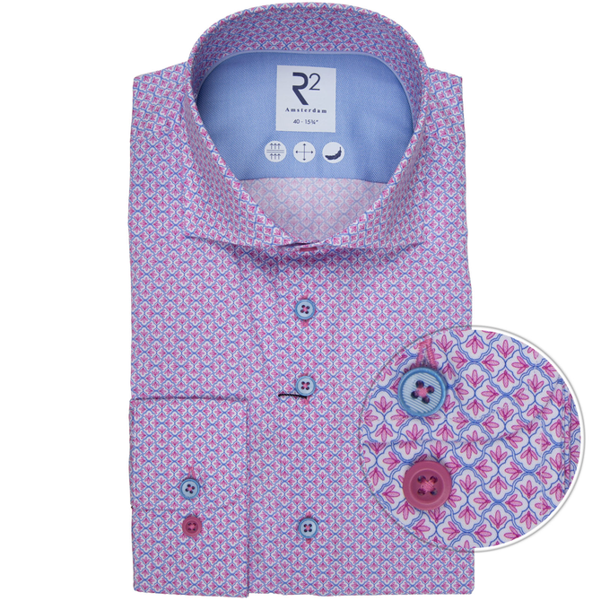 Geometric Print Cotton Dress Shirt