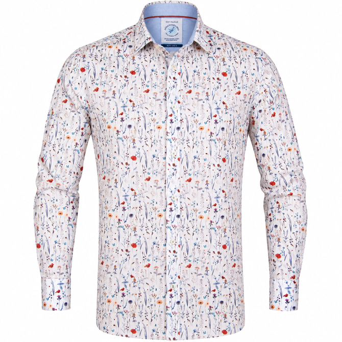 Wild Flowers Print Stretch Cotton Shirt