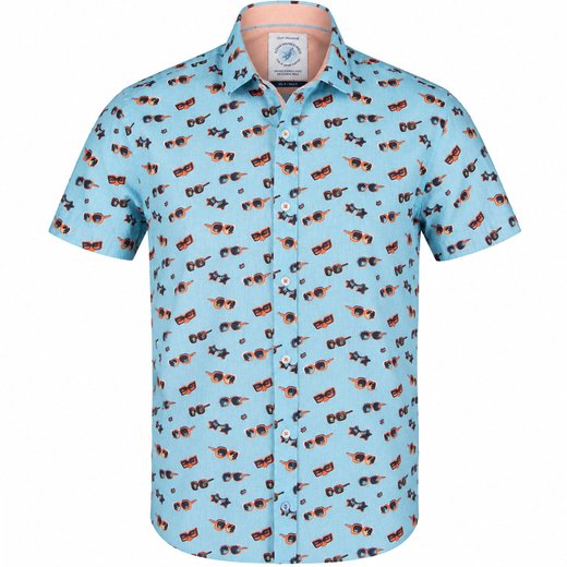 Sunglasses Print Casual Short Sleeve Shirt-new-Fifth Avenue Menswear