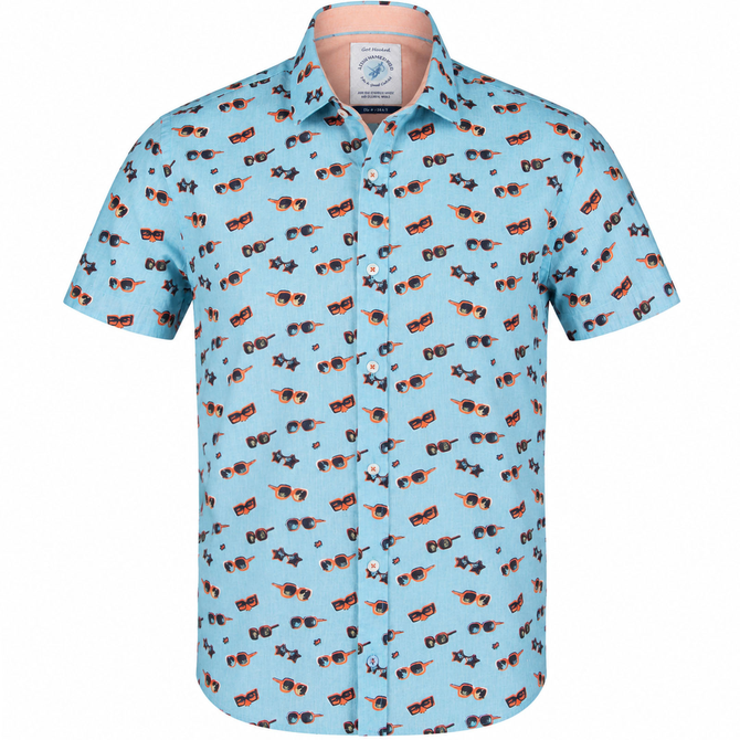 Sunglasses Print Casual Short Sleeve Shirt