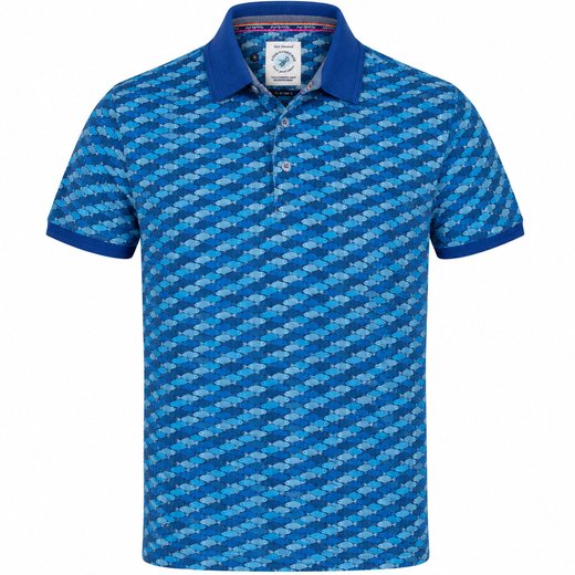 Graphic Fish Print Pique Polo-new-Fifth Avenue Menswear