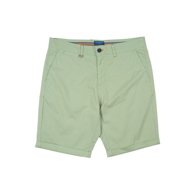 Bright Peached Twill Stretch Cotton Shorts