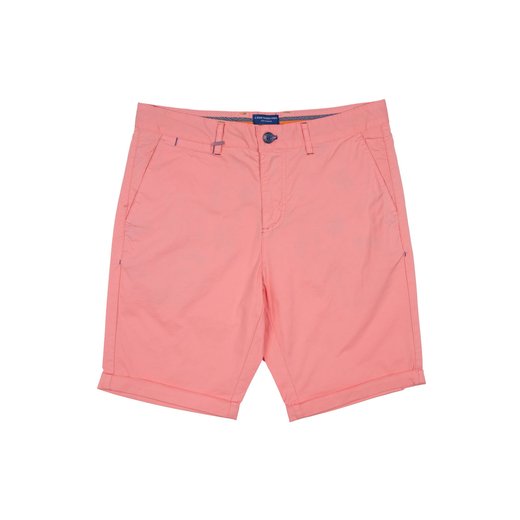 Bright Peached Twill Stretch Cotton Shorts-new-Fifth Avenue Menswear