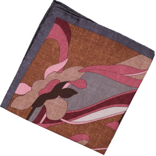Large Floral Print Silk Pocket Square-accessories-Fifth Avenue Menswear