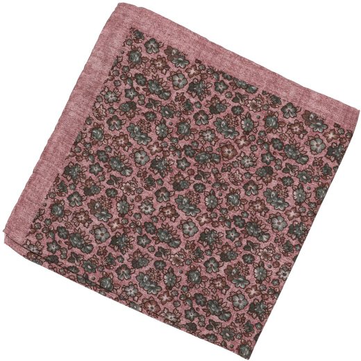 Small Floral Print Silk Pocket Square-accessories-Fifth Avenue Menswear