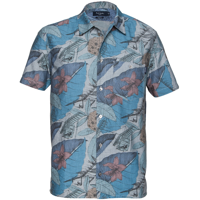 Classic Fit Tropical Floral Short Sleeve Shirt - PAUL SMITH JEANS ...