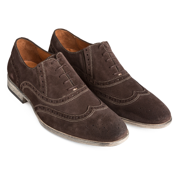 Suede Oxford Brogue Lace Up