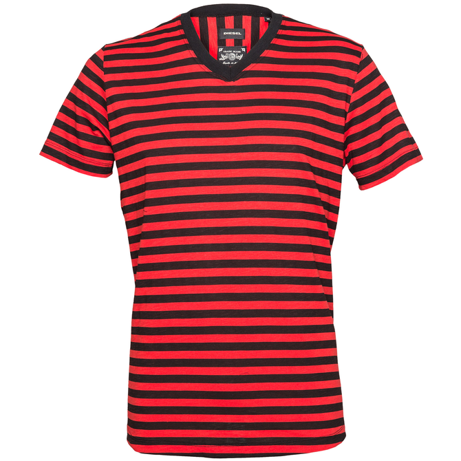 T-Vee Bold Stripe V Neck T-Shirt