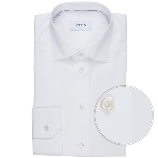Slim Fit Luxury Cotton Twill Dress Shirt-back in stock-Fifth Avenue Menswear